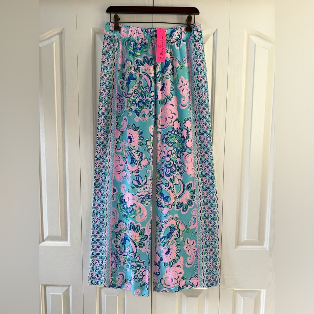NWT Lilly Pulitzer Bal Harbour Palazzo Pants Size Small Jungle Sunrise